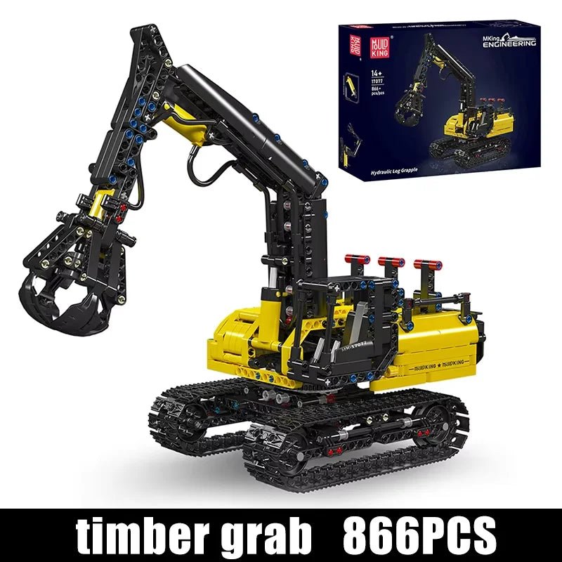 Mould King 17077 Hydraulic Log Grapple Engineering Truck Building Blocks