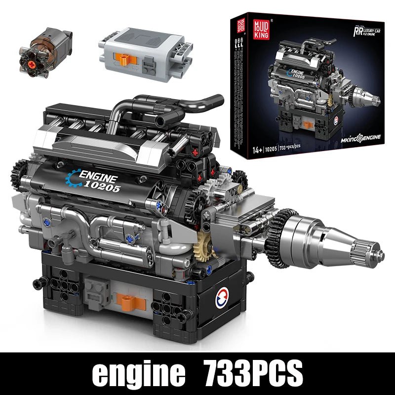 Mould King 10205 RR V12 Engine Car