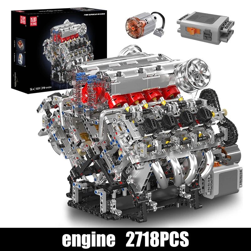 Mould King 10219 F488 Supercar - Motorized V8 Engine Building Kit