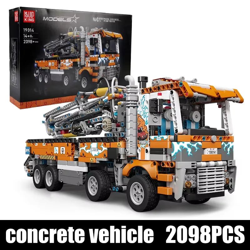 Mould King 19014 Pneumatic Concrete Pump Truck
