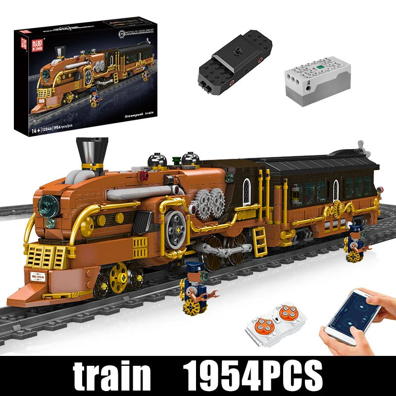Mould King 12046 Steampunk RC Train - Building Block Set