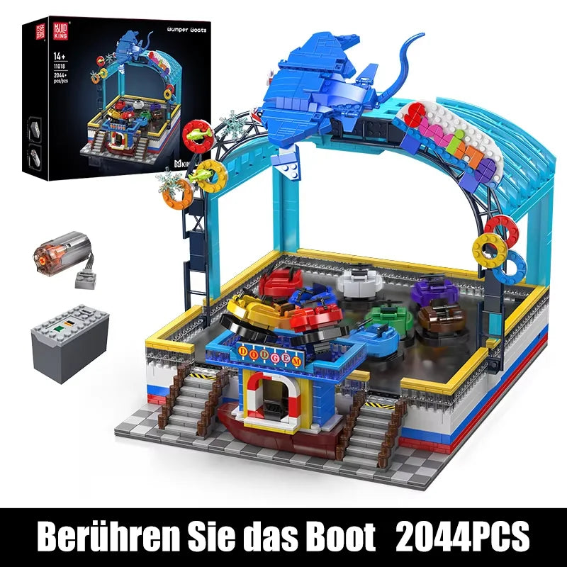 Mould King 11018 Amusement Park - Motorized Roller Coaster Building Set