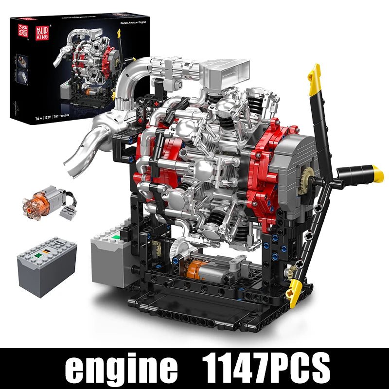 Mould King 10211 - Motorized Radial Aviation Engine Building Set