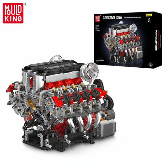 Mould King 10130 F488 Supercar V8 Engine