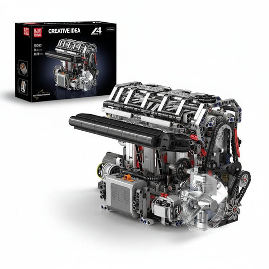 Mould King 10087 Motorized L4 Car Engine Building Block Set