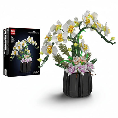 Mould King 24108 White Orchid Bouquet - Flower Building Block Set