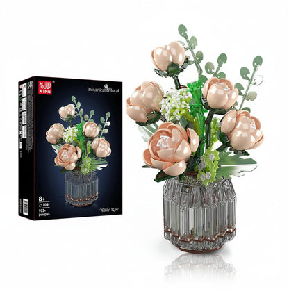 Mould King 24109 White Rose Bouquet - Building Block Flower Set