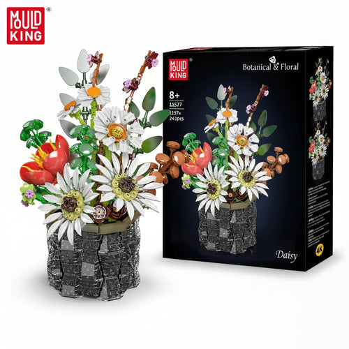 Mould King 24107 White Daisy Bouquet - Building Block Flower Set