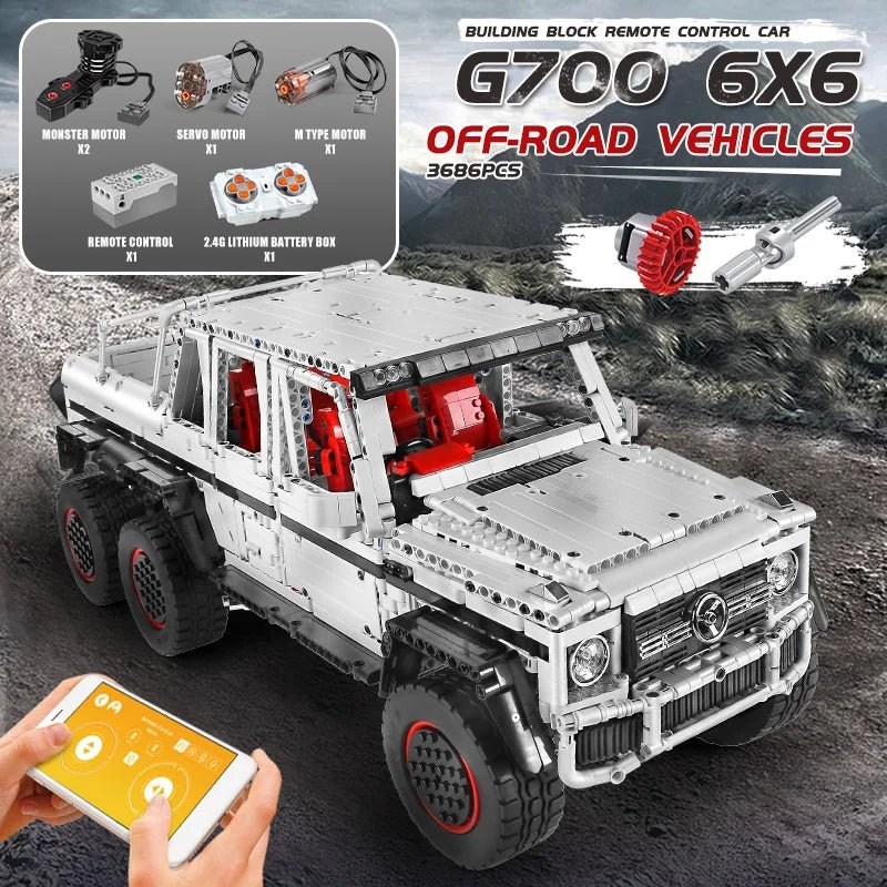 Mould King 13061 - RC Motorized G63 6x6 Building Block Car