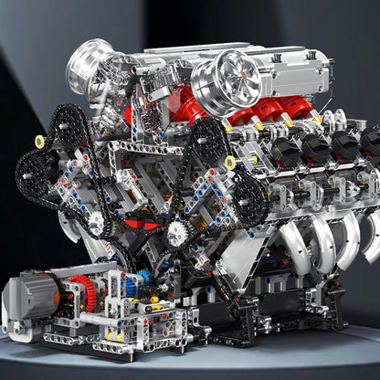 Mould King 10219 F488 Supercar - Motorized V8 Engine Building Kit