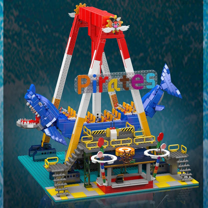 Mould King 11017 Motorized Dragon Shark Pirate Ship Roller Coaster