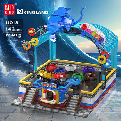 Mould King 11018 Amusement Park - Motorized Roller Coaster Building Set