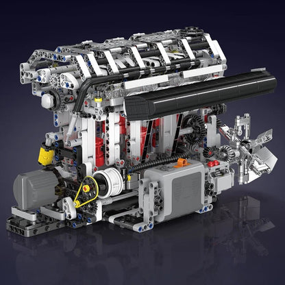 Mould King 10087 Motorized L4 Car Engine Building Block Set