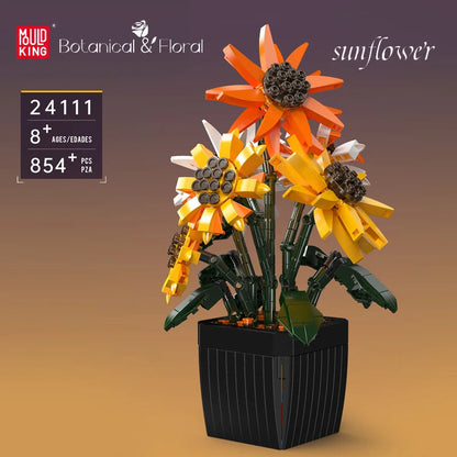 Mould King 24111 Sunflower Bouquet - Building Block Flower Set