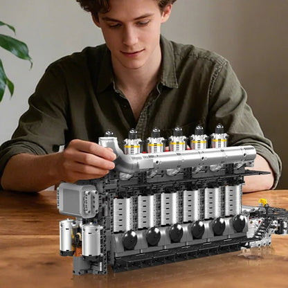 Mould King 10209 - Motorized Inline 6-Cylinder Engine Building Kit