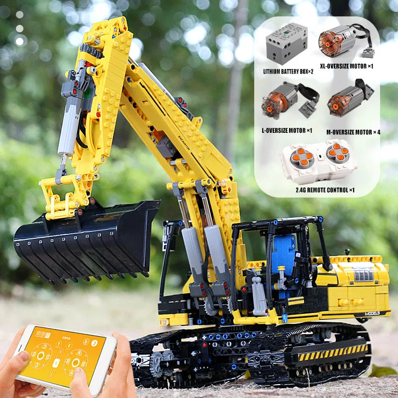 Mould King MOC-2513 Motorized Excavator - RC Building Block Kit