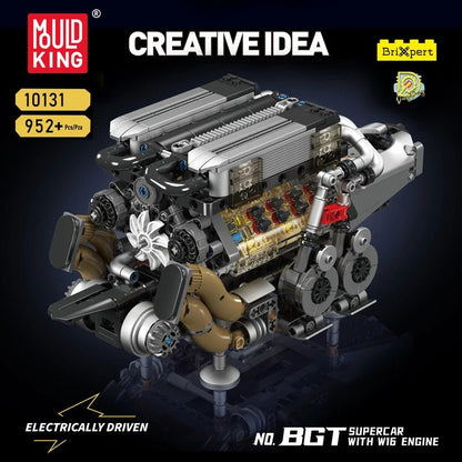 Mould King 10131 W16 Engine Supercar - Motorized Building Blocks