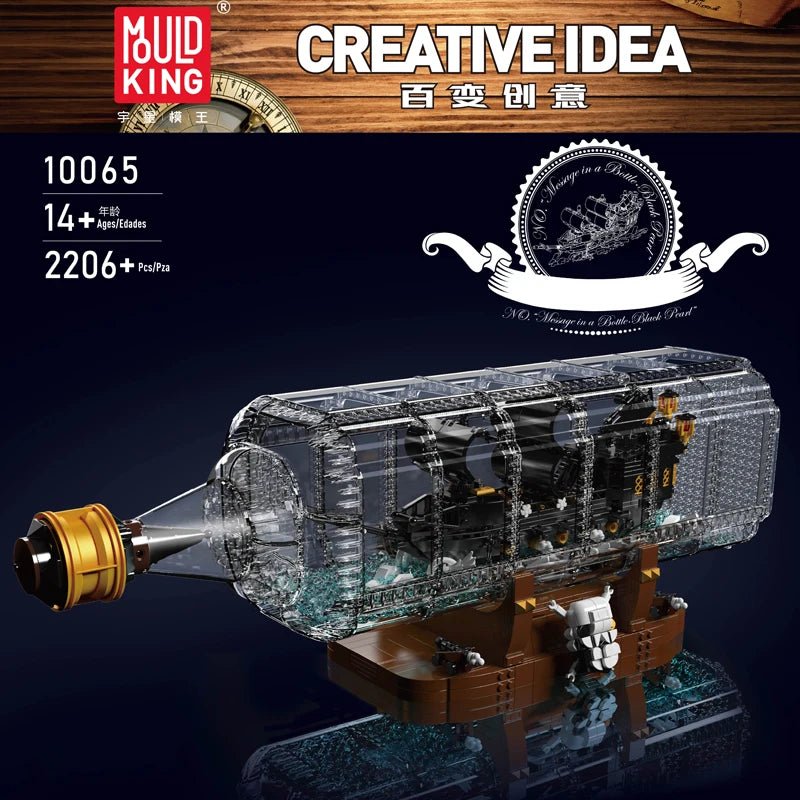 Mould King 10067 Black Pearl in a Bottle - Pirate Ship Building Set