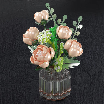 Mould King 24109 White Rose Bouquet - Building Block Flower Set