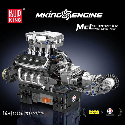 Mould King 10206 MCL Sport Car - Motorized V8 Engine Building Kit