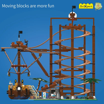 Mould King 11013 - Motorized Double Helix Roller Coaster Building Set