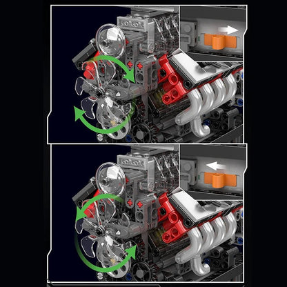 Mould King 10225 Motorized V8 Engine