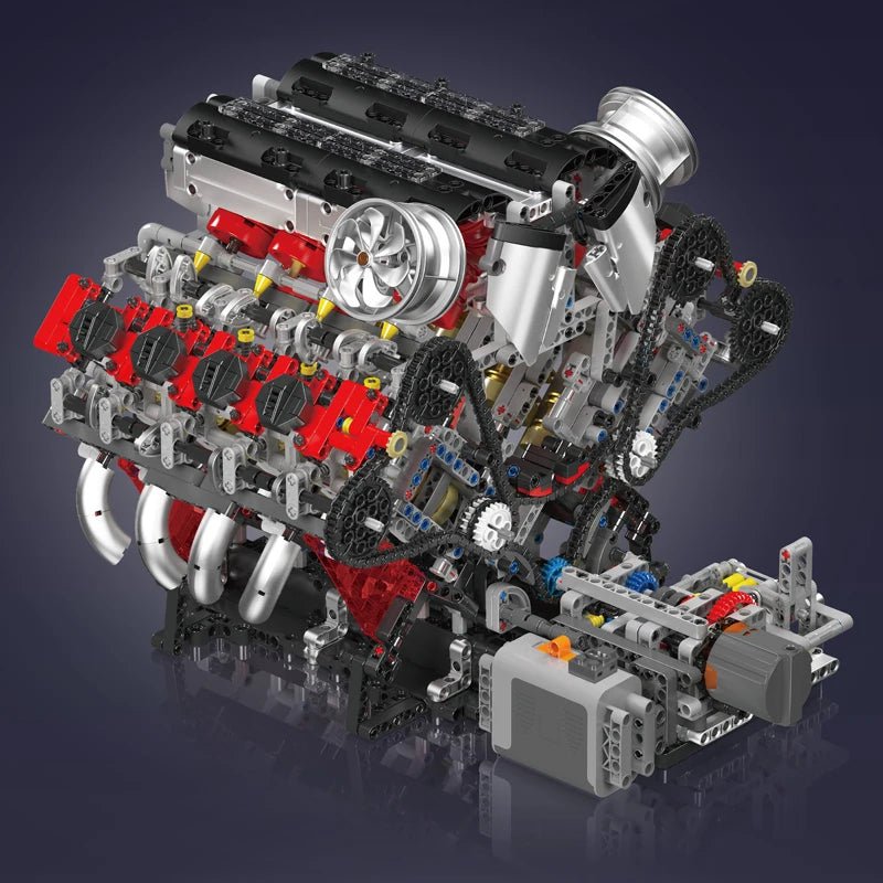 Mould King 10130 F488 Supercar V8 Engine