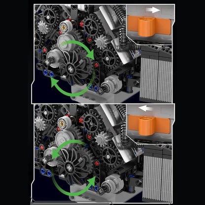 Mould King 10230 - Motorized A8 W12 Engine Building Block Set