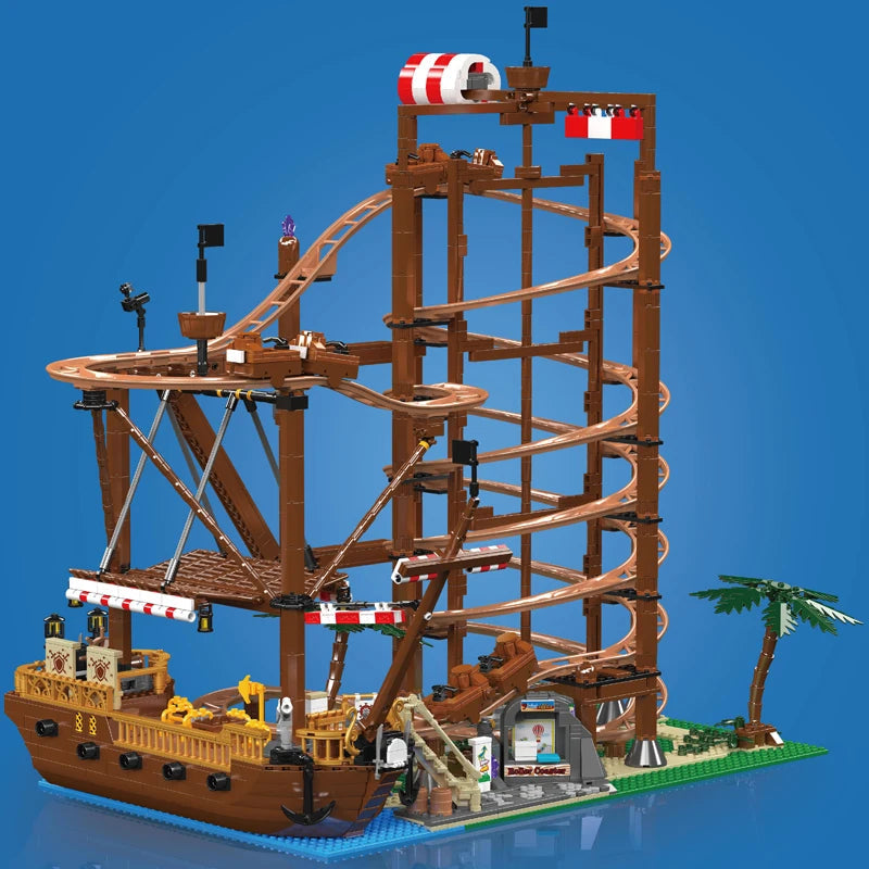 Mould King 11013 - Motorized Double Helix Roller Coaster Building Set