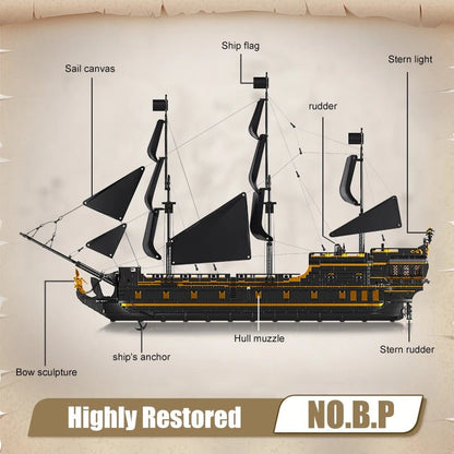 Mould King 13186  Black Pearl - Pirate Ship Building Block Set