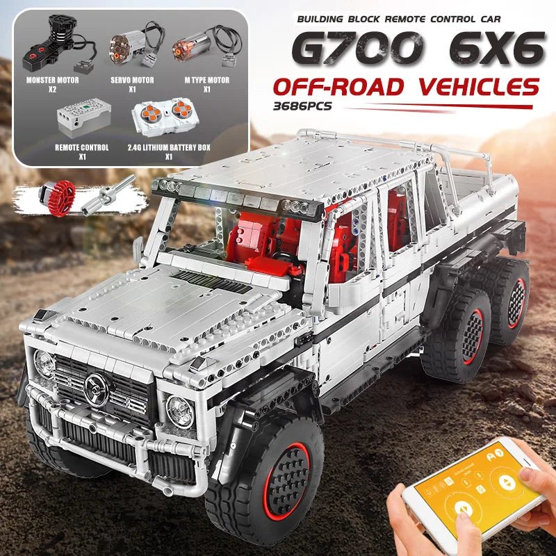 Mould King 13061 - RC Motorized G63 6x6 Building Block Car