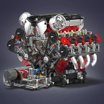 Mould King 10130 F488 Supercar V8 Engine