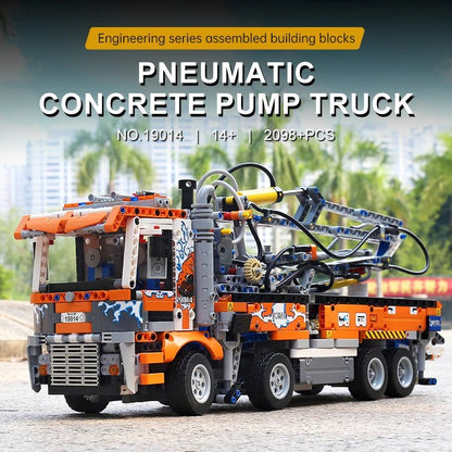 Mould King 19014 Pneumatic Concrete Pump Truck