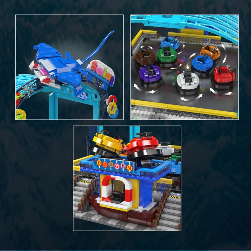 Mould King 11018 Amusement Park - Motorized Roller Coaster Building Set