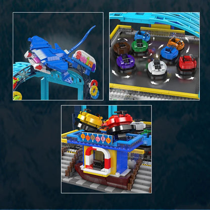 Mould King 11018 Amusement Park - Motorized Roller Coaster Building Set