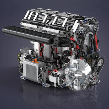Mould King 10087 Motorized L4 Car Engine Building Block Set
