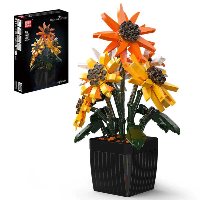 Mould King 24111 Sunflower Bouquet - Building Block Flower Set