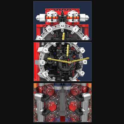 Mould King 10187 Motorized Engine Clock - Technical Building Kit