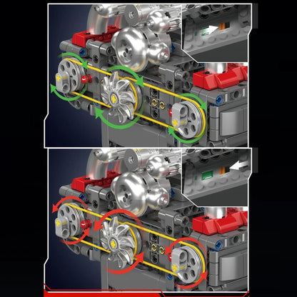 Mould King 10193 Motorized Boxer Engine Block Building Set