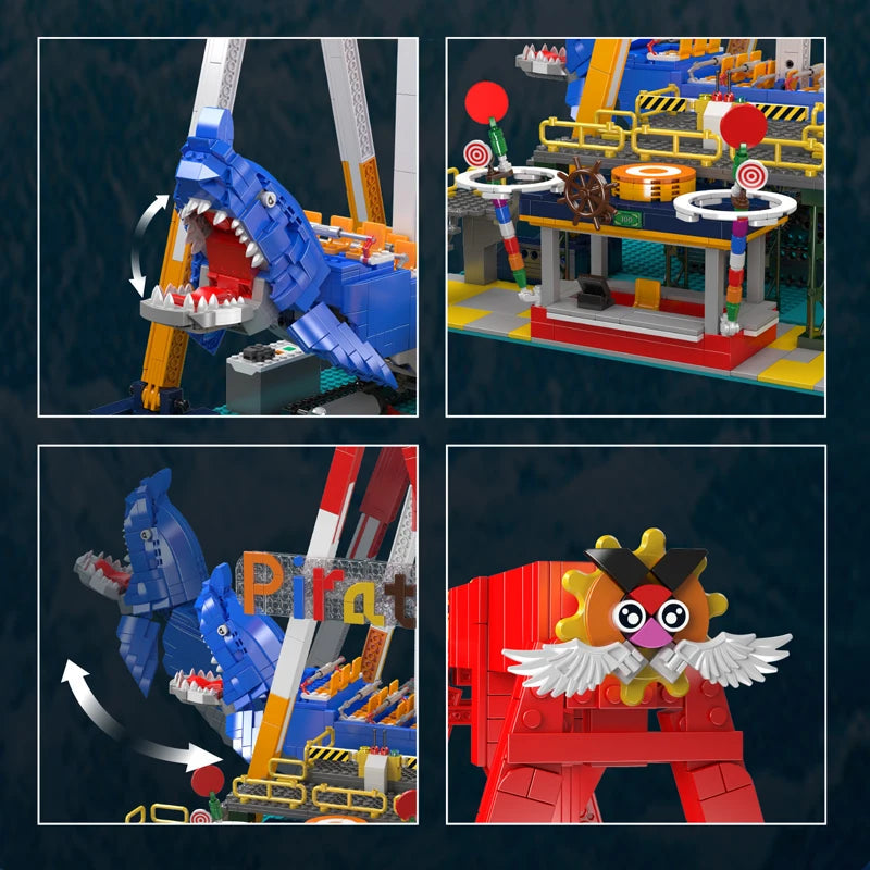 Mould King 11017 Motorized Dragon Shark Pirate Ship Roller Coaster