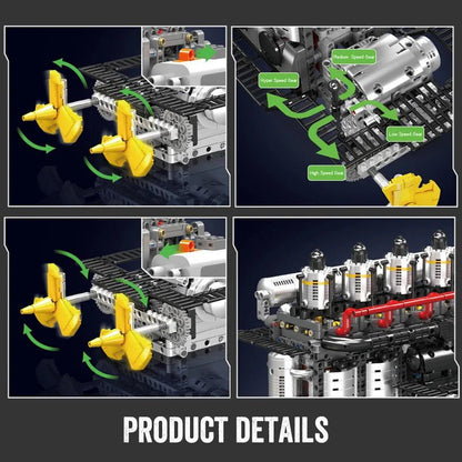 Mould King 10209 - Motorized Inline 6-Cylinder Engine Building Kit