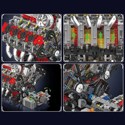 Mould King 10130 F488 Supercar V8 Engine