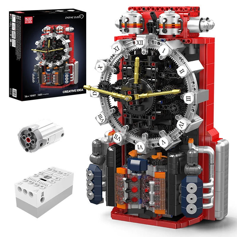 Mould King 10187 Motorized Engine Clock - Technical Building Kit