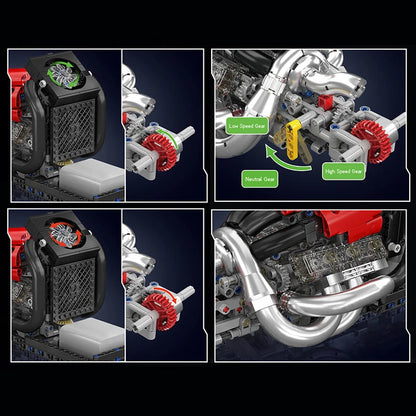 Mould King 10188 STR 13 F1 Engine - Technical Building Block Set