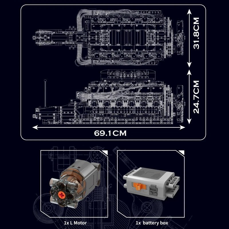 Mould King 10169 V12 Engine - Technical Building Block Set