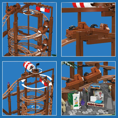 Mould King 11013 - Motorized Double Helix Roller Coaster Building Set