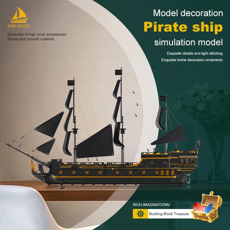 Mould King 13186  Black Pearl - Pirate Ship Building Block Set