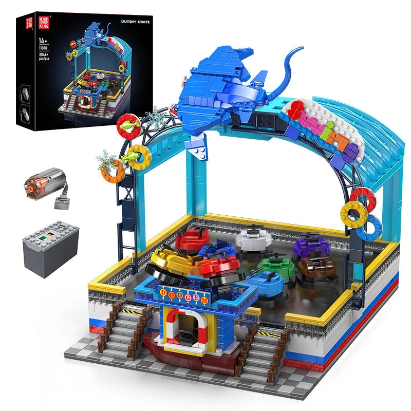 Mould King 11018 Amusement Park - Motorized Roller Coaster Building Set