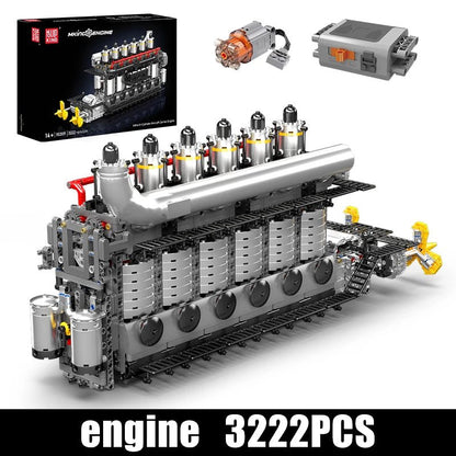 Mould King 10209 - Motorized Inline 6-Cylinder Engine Building Kit