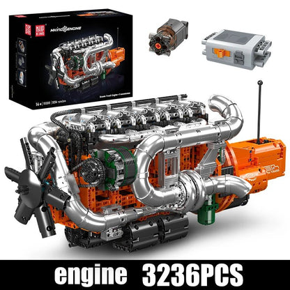 Mould King 10200 Motorized Truck Engine - Technical Building Kit
